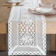 AŽÚROVÝ BEHÚŇ NA STÔL MEGGY 32X180 CM BIELY