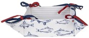 Modrobielý košík na pečivo Sun Sea And Fish - 35*35*8 cm