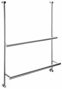 SAPHO 1301-09 závesný držiak na uteráky pre sprchovú zástenu 60 x 73 x 12,5 cm, strieborná