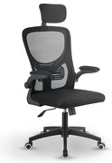 Ergonomická kancelárska stolička, čierna s opierkou hlavy