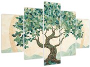 Obraz – Elegantná mozaika so stromom (150x105 cm)