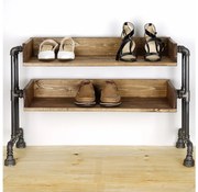 Stojan na topánky BORU 50x90 cm čierna/smrek