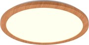Stropné LED osvetlenie Camillus 40 cm, okrúhle, imitácia dreva%