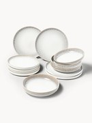 Ručne vyrobená súprava riadov's reaktívnou glazúrou Danza, 4 osoby, 12 ks