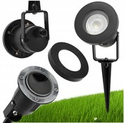 BERGE LED záhradná lampa - vstavaný reflektor GU10 - IP65 - čierna