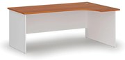 Rohový kancelársky písací stôl PRIMO WHITE, 180x120 cm, pravý, biela/čerešňa