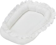 Hniezdo pre bábätko s volánom biela 83x54cm