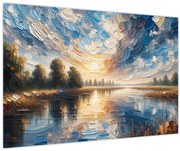 Obraz - Maľba slnka nad vodou (90x60 cm)
