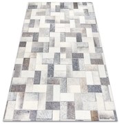 Koberec PATCHWORK 21723 sivý - imitácia kože krava, deski
