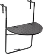 CH Závesný skladací balkónový stolík Lina - čierny