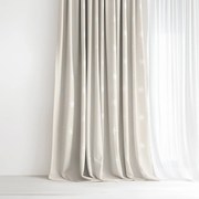 Goldea dekoračný záves natura – snehové vločky na režnej 140x135 cm