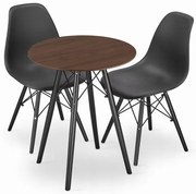 Jedálenský stôl TODI jaseň 60 cm s dvoma stoličkami OSAKA čierne