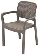 DEOKORK Záhradná plastová stolička KARA (cappuccino)