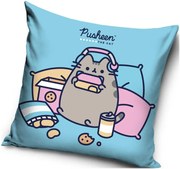 Dekoračný vankúš Mačička Pusheen - motív Piknik v posteli - 40 x 40 cm