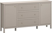 Komoda, sivohnedá Taupe/dub craft zlatý, KLIO 2D3S