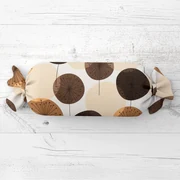 Biante Vankúš valec bonbon Sandra SA-488 Hnedo-béžové designové púpavy 15x40 cm