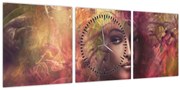 Obraz - Fantasy žena (s hodinami) (90x30 cm)