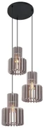 Retro závesná lampa čierna s sivohnedou 3-svetlá - Felt