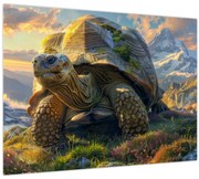 Obraz - Korytnačka a horská krajina (70x50 cm)