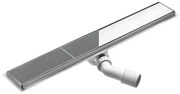 Deante Deante, nerezový lineárny odtokový žľab s otočnou mriežkou (2v1) 60cm, sifón H65, oceľová, KOS_006D