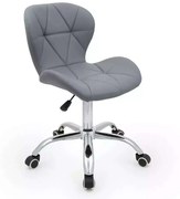 LuxuryForm DESIGN Stolička LIVIO na striebornej podstave s kolieskami - šedá