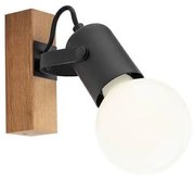Redo 01-2415 - Nástenné svietidlo TAFFI 1xE27/42W/230V čierna/buk