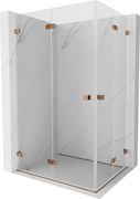 Mexen Lunar-F Duo, skladací sprchový kút 90 x 70 cm, 8mm číre sklo, profil ružové zlato, 836-090L-070P-60-00