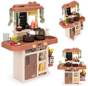 MULTISTORE Detská kuchynka 42 dielov – zvuky, LED a parný generátor
