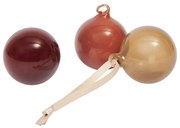 Ferm Living Sklenená vianočná ozdoba Roseate Opaque Ø 4 cm – set 3 ks