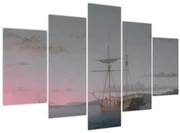 Obraz - Fitz Henry Lane, Lumber Schooners at Evening on Penobscot Bay, reprodukcia (150x105 cm)