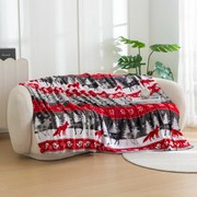 Vianočná mikroplyšová deka SNOWY FOREST sivá Rozmer: 150 x 200 cm