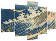 Obraz - Katsushika Hokusai, Fishing Boats at Choshi in Shimosa (Soshu Choshi) , reprodukcia (150x105 cm)