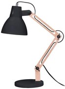 Solight stolná lampa E27 drevená čierna