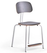 Školská stolička YNGVE, so 4 nohami, biela, antracit, V 500 mm