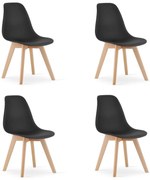Súprava 4ks jedálenských stoličiek KITO čiernych