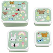 A Little Lovely Company - súprava štyroch desiatových škatuliek - radosť