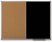 Toptabule.sk Kombinovaná tabuľa čierna v hliníkovom ráme 90x60 cm