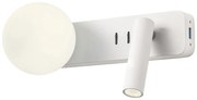 Redo 01-2991 - LED nástenné svietidlo OASIS LED/3W/230V+1xG9/10W USB CRI 90 biela