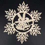 AMADEA Drevená ozdoba vločka so zvončekmi 20 cm