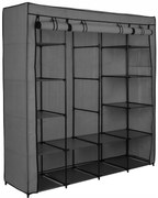 Textilná šatníková skriňa OLENA 165 cm antracitová