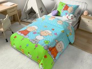 Krepové obliečky do postieľky OVEČKY modré Rozmer obliečky: 45 x 65 cm | 90 x 135 cm