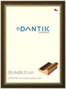 DANTIK rám na obraz 59,4x84 | ZVRATNÁ černozlatá plast (Plexi Čiré)