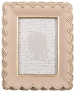 Ružový fotorámik so zlatými vlnkami - 10*2*13 cm / 6*9 cm