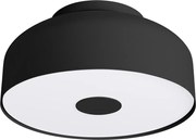 Stropné svietidlo Omiq, 1x čierne kovové tienidlo, (biely plast), (fi 30 cm)