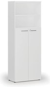 Kombinovaná kancelárska skriňa PRIMO WHITE, dvere na 4 poschodia, 800 x 420 x 2128 mm, biela