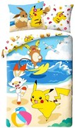 Bavlnené posteľné obliečky Pokémoni na pláži - 100% bavlna - 70 x 90 cm + 140 x 200 cm