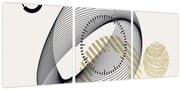 Obraz - Geometrické tvary N⁰3 (s hodinami) (90x30 cm)