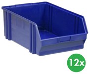 Plastové boxy BASIC, 305 x 480 x 177 mm, 12 ks, modré