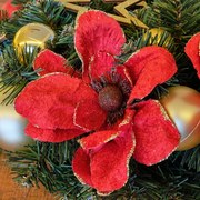 DECOLED Umelý kvet so svorkou, červený, 20 cm