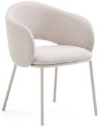 Krémovobiele čalúnené jedálenské kreslo Maina – Kave Home